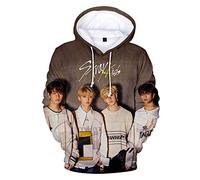 KPOP Stray Kids Sudaderas con Capucha de Manga Larga Otoño Invierno Yellow Wood Impresión 3D Hoodies Suelto Pullover Bang Chan Changbin Hyunjin Felix Seungmin Jeongin Jisung Minho Woojin