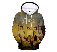 KPOP Stray Kids Sudaderas con Capucha de Manga Larga Otoño Invierno Yellow Wood Impresión 3D Hoodies Suelto Pullover Bang Chan Changbin Hyunjin Felix Seungmin Jeongin Jisung Minho Woojin