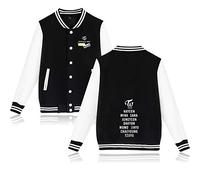 KPOP Twice Baseball Chaqueta Tops Knock Knock Imprimiendo Sudadera Jacket Outerwear Manga Larga de otoño Invierno Suéter Pullover NA YEON Jung YEON Momo Sana JI Hyo Mina DAHYUN CHAE Young TZUYU