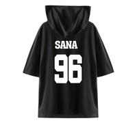 KPOP Twice Hoodies T Shirts Camiseta con Capucha de Manga Corta Feel Special Impresión Tops Shirts de Verano tee Algodón NA YEON Jung YEON Momo Sana JI Hyo Mina DAHYUN CHAE Young TZUYU