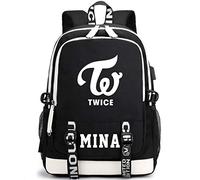 KPOP Twice Mochila Bolsa de Regalo Mercancía Bolsa para Computadora Portátil Escuela Mochila de Viaje Escuela Bolsas de Oxford con Puerto de Carga USB NAYEON Momo Sana Mina DAHYUN TZUYU