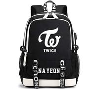 KPOP Twice Mochila Bolsa de Regalo Mercancía Bolsa para Computadora Portátil Escuela Mochila de Viaje Escuela Bolsas de Oxford con Puerto de Carga USB NAYEON Momo Sana Mina DAHYUN TZUYU