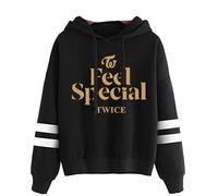 KPOP Twice Sudaderas con Capucha de Manga Larga Feel Special Impresión de Cartas Hoodies Suelto Pullover Top Casual para Hombres y Mujeres Mina DAHYUN CHAE Young TZUYU