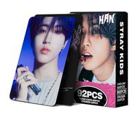 KPOPBP Stray Kids Tarjetas fotográficas 60 PIEZAS Tarjetas fotográficas del álbum Rock Star de SKZ con 32 PIEZAS de adhesivos KPOP Tarjetas Lomo de regalo Merch para chicos y chicas de SKZ (HAN)