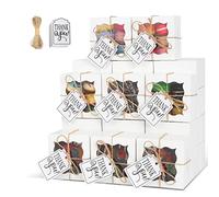 KPOSIYA 10 cajas de panadería blancas con ventana, cajas individuales para cupcakes de 4 x 4 x 2.5 pulgadas, cajas de galletas de papel kraft blanco para pasteles, galletas, pasteles, donas, macarrones (10, blanco)