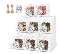 KPOSIYA 20 cajas de panadería blancas con ventana, cajas individuales para cupcakes de 4 x 4 x 2.5 pulgadas, cajas de galletas de papel kraft marrón para pasteles, galletas, pasteles, donas, macarrones (blanco, 20)