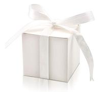 KPOSIYA Paquete de 70 cajas de regalo de 2 x 2 x 2 pulgadas, cajas de regalo blancas con cintas para decoración de boda, baby shower, suministros de fiesta de cumpleaños