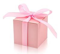 KPOSIYA Paquete de 70 cajas de regalo de 2 x 2 x 2 pulgadas, cajas de regalo rosas con cintas para decoración de boda, baby shower, suministros de fiesta de cumpleaños
