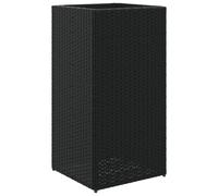 KPOTUERTU Macetero negro 40 x 40 x 80 cm de poliratán con estructura de acero pulverizado, incluye bolsa de fieltro para dos posibilidades de uso como jardinera o macetero