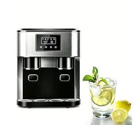 KPOUYYDS Maquina de Hielo para Casa 3 en 1 silenciosa, Cubos de Hielo, Hielo triturado, Agua fría, Tanque 1,8L, 16 Cubos en 8 min, para hogar, Cocina, Oficina y Camping