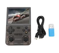 KPOYTWRDN Consola de juegos portátil retro, pantalla HD de 3,5 pulgadas con resolución de 640 x 480, reproductor de juegos portátil con doble joystick, batería integrada de 3500 mAh y (Negra)