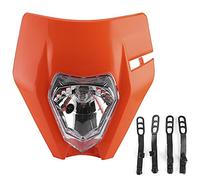 KPOYTWRDN Lente de faro Grimace para motocicleta, carcasa de luz delantera ABS, pantalla de faro grande para 250EXC F SEIS DÍAS, cubierta duradera para lámpara de motocicleta con fácil (Naranja)