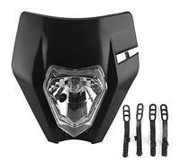 KPOYTWRDN Lente de faro Grimace para motocicleta, carcasa de luz delantera ABS, pantalla de faro grande para 250EXC F SEIS DÍAS, cubierta duradera para lámpara de motocicleta con fácil (Negra)