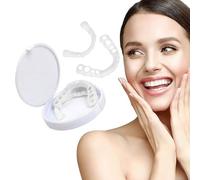 kpquahom Prótesis dentales Dientes artificiales Blanqueamiento de dientes Falso Frenillos de silicona Reline Denture Set Rapid White Prótesis Diente