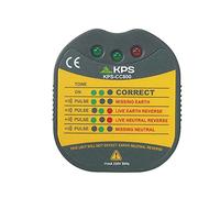 KPS-CC800 Comprobador de Enchufes 230V con Clavija Schuko | Verifica Cableado Fase, Neutro y Tierra | Diagnóstico de Fallos con LED y Alerta Sonora