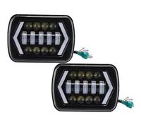 Kpuwers Faros Principales 90W 7x6 '' 5X7 H4 Faro Cuadrado LED Blanco DRL Ámbar Señal Giro Para Jeep YJ Para Cherokee XJ Camiones Faro Delantero