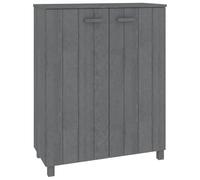 KPWENFBSL Armario zapatero Hamar gris oscuro, 85 x 40 x 108 cm, cómodo organizador de zapatos de madera de pino macizo con 3 estantes y puertas, cómoda para pasillo y pasillo