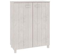 KPWENFBSL HAMAR - Zapatero (85 x 40 x 108 cm, madera maciza de pino, protección antivuelco, con 3 compartimentos grandes y puertas para pasillo y entrada), color blanco