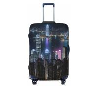 KPXXAQT Aerial Night of View Hong Kong - Funda protectora universal elástica para maleta, almacenamiento de equipaje, viaje de negocios, Black, XL, Equipaje de mano