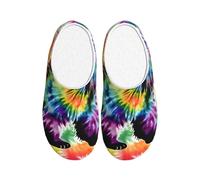 KPXXAQT Bear Dancing - Pantuflas unisex para adultos con estampado de teñido anudado, antibolitas, lavables, para invitados y uso diario