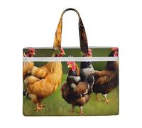 KPXXAQT Bolsa de lona con estampado de gallo para documentos, libros, suministros de oficina, accesorios de negocios