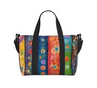KPXXAQT Bolsa de viaje de mano con estampado de tablero de madera colorida, para hombres y mujeres, ligera, impermeable, para escapadas diarias al gimnasio