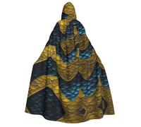 KPXXAQT Capa con capucha con estampado de escamas de dragón para adultos, disfraz de personaje de cosplay, fiesta, carnaval, celebraciones, decoración