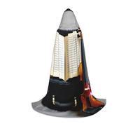 KPXXAQT Capa con capucha con estampado de violín y libro, disfraz de carnaval para festivales, celebraciones, fiestas temáticas