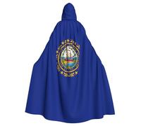 KPXXAQT Capa con capucha para adultos con estampado de bandera del estado de New Hampshire, disfraz de carnaval, fiesta de máscaras, ropa de temporada