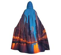 KPXXAQT Chicago Night Print Festival Capa con capucha para adultos, disfraz de carnaval, fiesta de máscaras, ropa de temporada