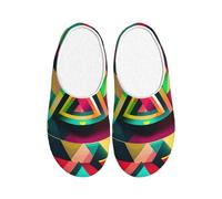 KPXXAQT Colorido patrón de triángulos unisex para adultos, pantuflas de interior, antibolitas, lavables, para invitados y uso diario