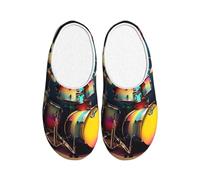 KPXXAQT Cool Drums Set - Pantuflas unisex para adultos, antibolitas, lavables, para invitados y uso diario