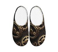 KPXXAQT Cool Steampunk Gears - Pantuflas unisex para adultos, antibolitas, lavables, para invitados y uso diario