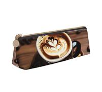KPXXAQT Delicious Heart Coffee Print - Estuche de piel de gran capacidad con estampado de corazón para escuela, viajes, aula, oficina