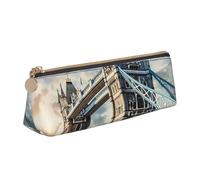 KPXXAQT Estuche de piel de gran capacidad con diseño histórico del puente de la Torre Vieja de Londres, para escuela, viajes, aula, oficina