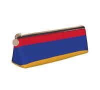 KPXXAQT Estuche de piel de gran capacidad con estampado de la bandera de Armenia, para escuela, viajes, aula, oficina