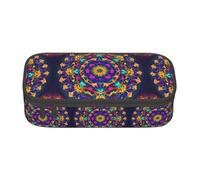 KPXXAQT Estuche para lápices de gran capacidad con estampado de mandala, para escuela, universidad, viajes, estudiantes, adolescentes y adultos