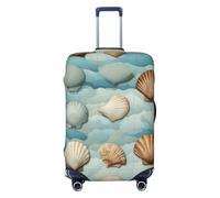 KPXXAQT Funda protectora elástica universal con estampado de concha de mar, para almacenamiento de equipaje, viajes de negocios, Black, L, Equipaje de mano
