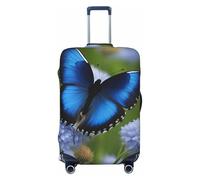 KPXXAQT Funda protectora universal elástica para maleta, con estampado de mariposas azules, Black, L, Equipaje de mano