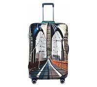 KPXXAQT Funda protectora universal elástica para maleta, con estampado de puente de Brooklyn, para almacenamiento de equipaje, negocios, viajes, Black, XL, Equipaje de mano