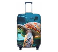 KPXXAQT Funda protectora universal elástica para maleta, con estampado de tortuga marina, almacenamiento de equipaje, viaje de negocios, Black, L, Equipaje de mano