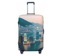 KPXXAQT Funda protectora universal elástica para maleta, diseño de Hong Kong, Black, XL, Equipaje de mano