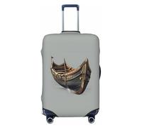KPXXAQT Funda protectora universal para maleta, diseño de barcos vikingos vikingos, Black, M, Equipaje de mano
