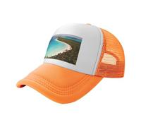 KPXXAQT Gorra de béisbol de malla transpirable con estampado de isla de Cuba, protección UV, para festivales al aire libre, viajes, deportes, naranja, Talla única