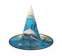 KPXXAQT Gorro de disfraz de delfines, tortuga, tiburón, pulpo, coral, estampado de carnaval, fiesta, cosplay, para adultos, accesorio de temporada