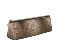 KPXXAQT Lights hit The Brick - Estuche de piel de gran capacidad con impresión de pared de ladrillo para escuela, viajes, aula, oficina