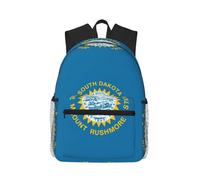 KPXXAQT Mochila informal unisex con estampado de la bandera de Dakota del Sur, gran capacidad, resistente al agua, para ir al aire libre, gimnasio, trabajo
