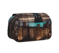KPXXAQT New York Manhattan Bridge Night Print - Estuche para bolígrafos de doble capa con 2 bolsillos, estuche para lápices de viaje, oficina, suministros de arte, fácil de limpiar