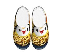 KPXXAQT Pantuflas unisex con diseño de huevera, fideos y ramen, para interiores, para adultos, antibolitas, lavables, para invitados y uso diario