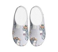 KPXXAQT Pantuflas unisex con estampado de caballos adorables para adultos, antibolitas, lavables, para invitados y uso diario